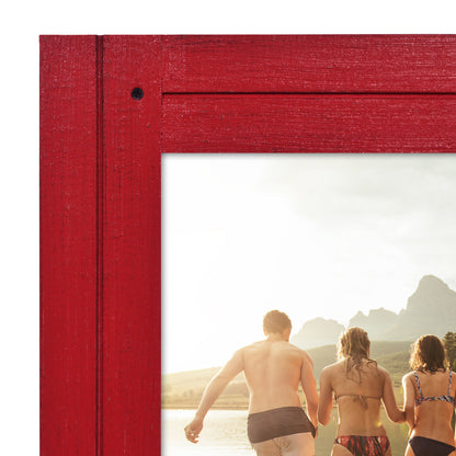 Picture Frame | Rustic Textured Wood | Shatter-Resistant Glass | Easel Back