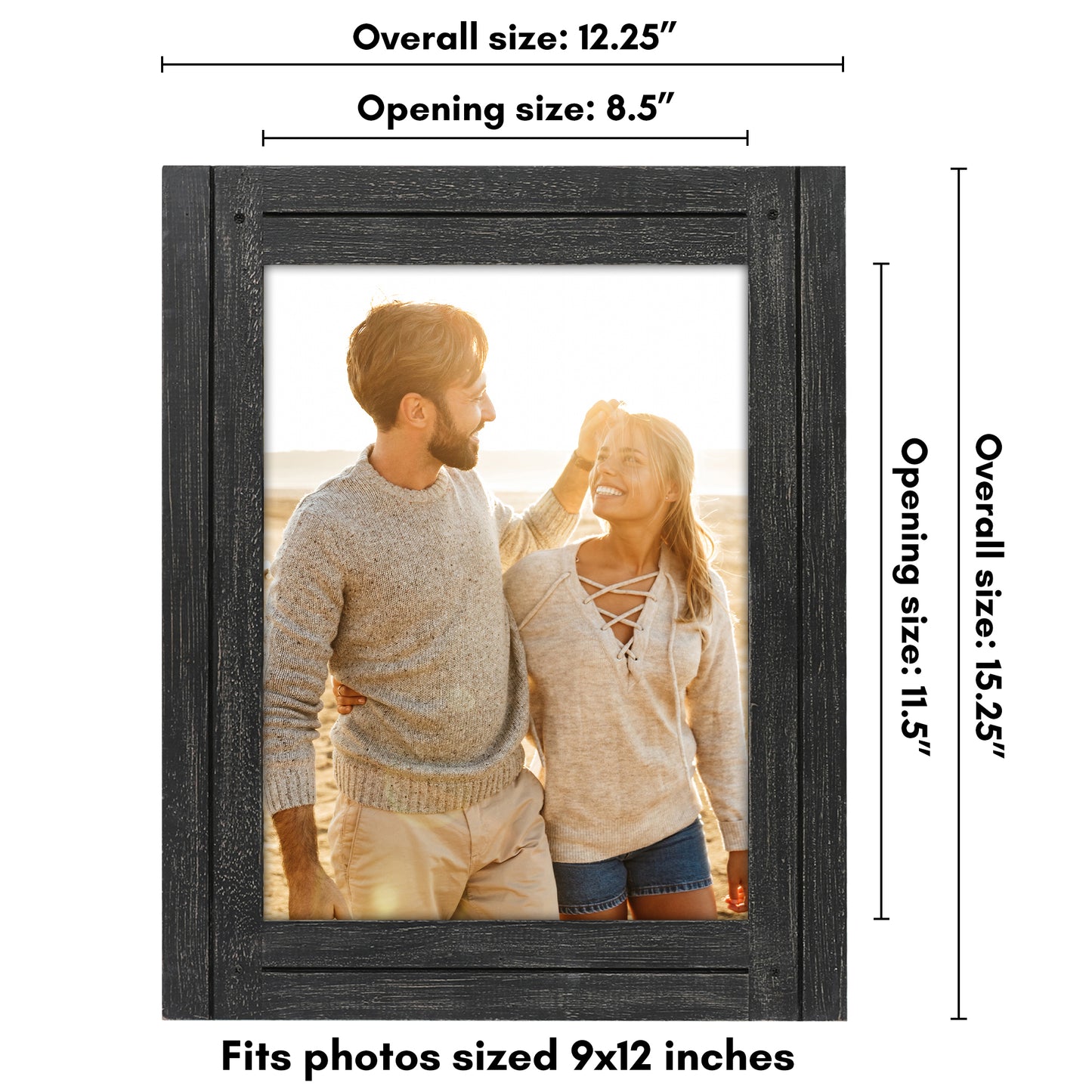 Picture Frame | Rustic Farmhouse Style | Distressed Wood Look | Wall Decor