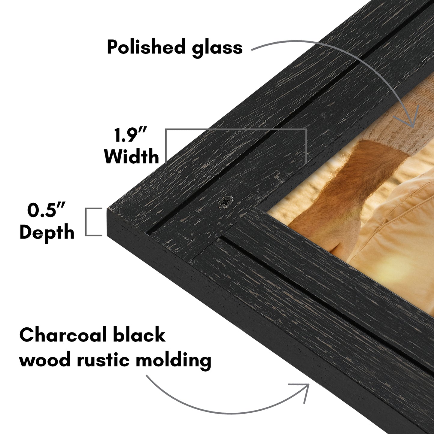 Picture Frame | Rustic Farmhouse Style | Distressed Wood Look | Wall Decor