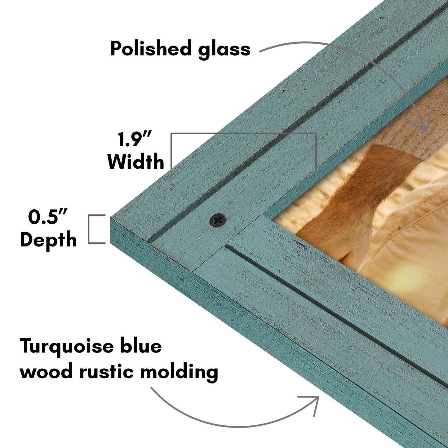 Picture Frame | Rustic Farmhouse Style | Distressed Wood Look | Wall Decor