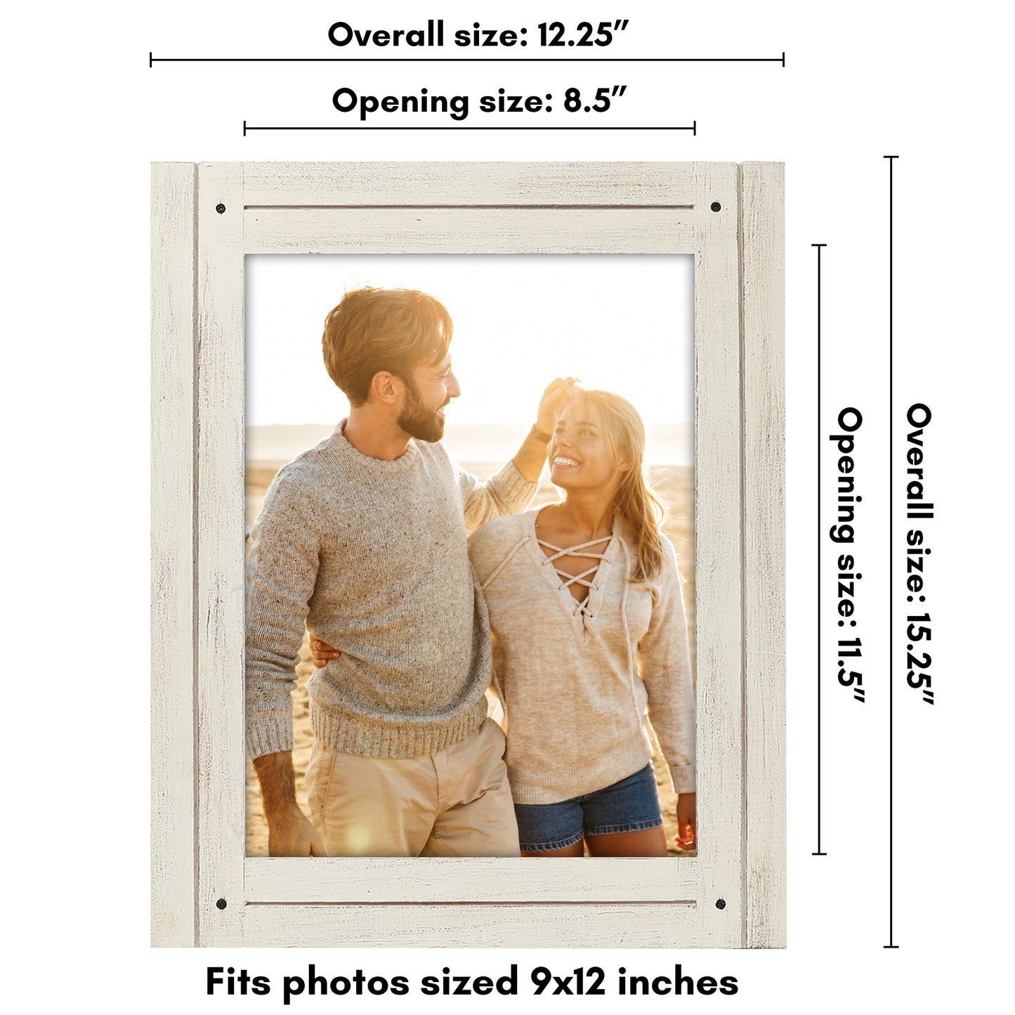 Picture Frame | Rustic Farmhouse Style | Distressed Wood Look | Wall Decor