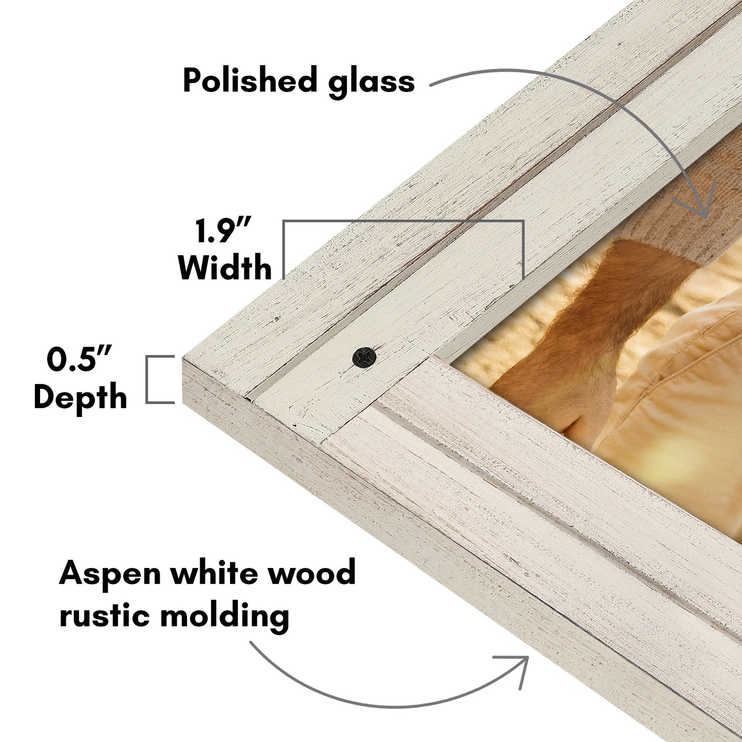 Picture Frame | Rustic Farmhouse Style | Distressed Wood Look | Wall Decor