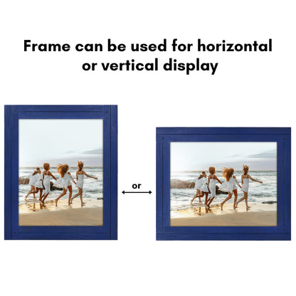 Picture Frame | Rustic Textured Wood | Shatter-Resistant Glass | Easel Back