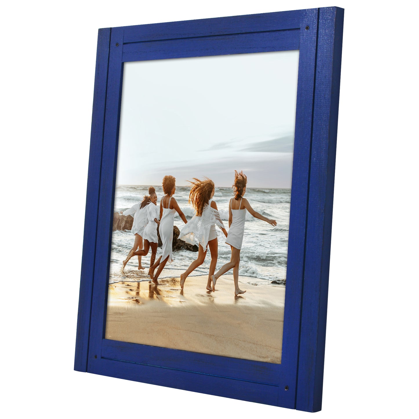 Picture Frame | Rustic Textured Wood | Shatter-Resistant Glass | Easel Back