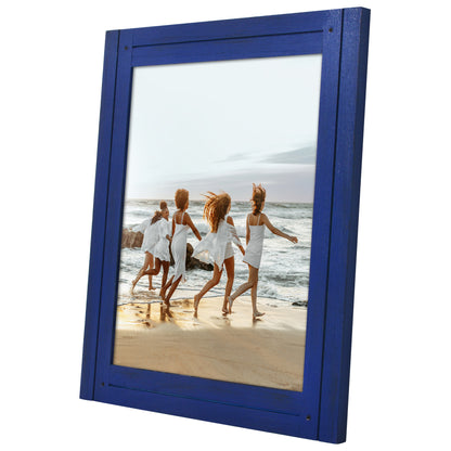 Picture Frame | Rustic Textured Wood | Shatter-Resistant Glass | Easel Back