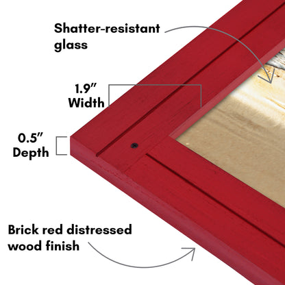 Picture Frame | Rustic Textured Wood | Shatter-Resistant Glass | Easel Back