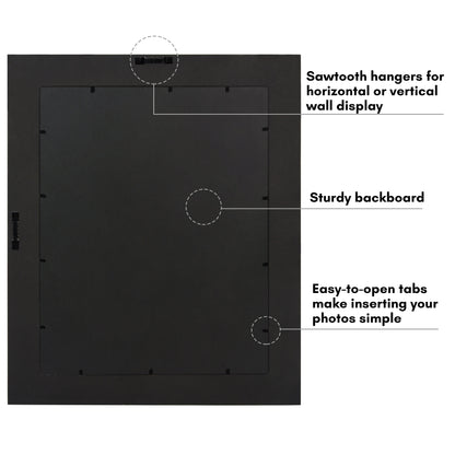 Picture Frame | Rustic Textured Wood | Shatter-Resistant Glass | Easel Back