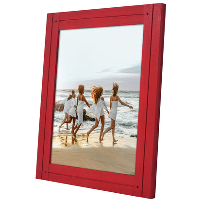 Picture Frame | Rustic Textured Wood | Shatter-Resistant Glass | Easel Back