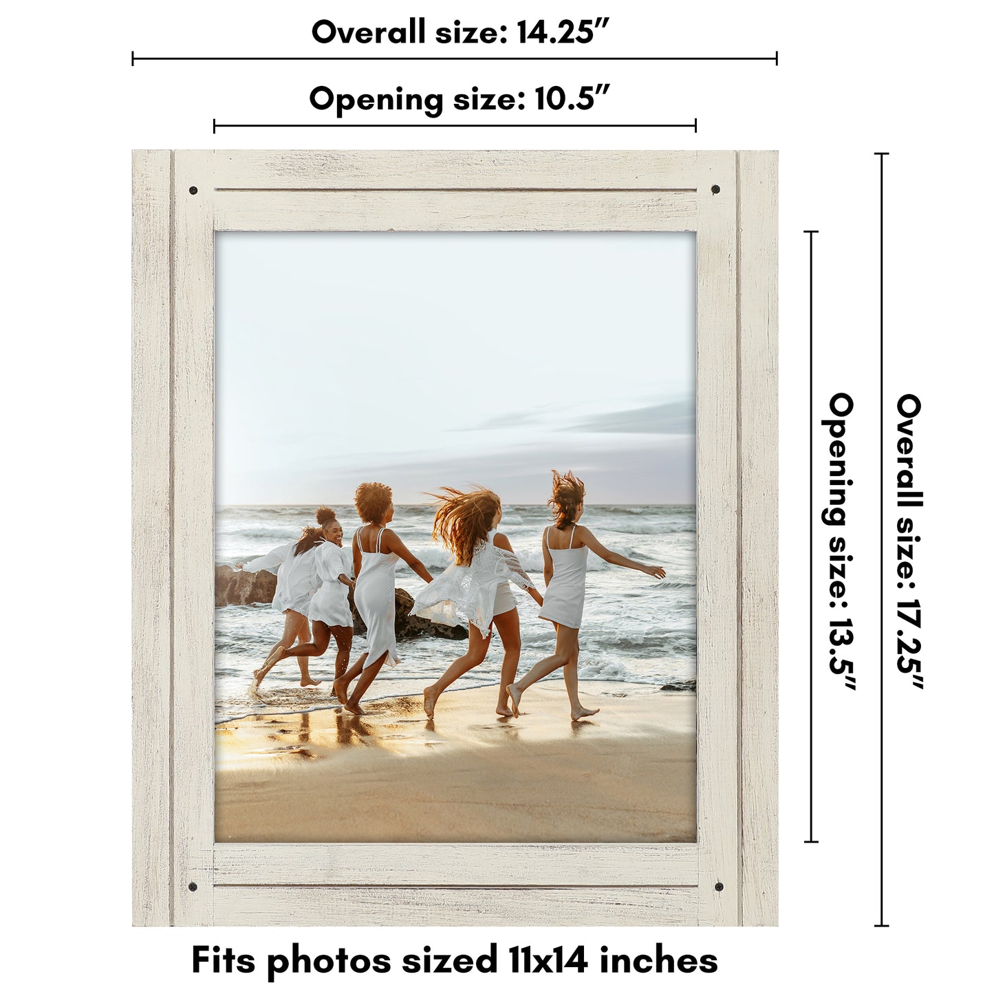 Picture Frame | Rustic Farmhouse Style | Distressed Wood Look | Wall Decor