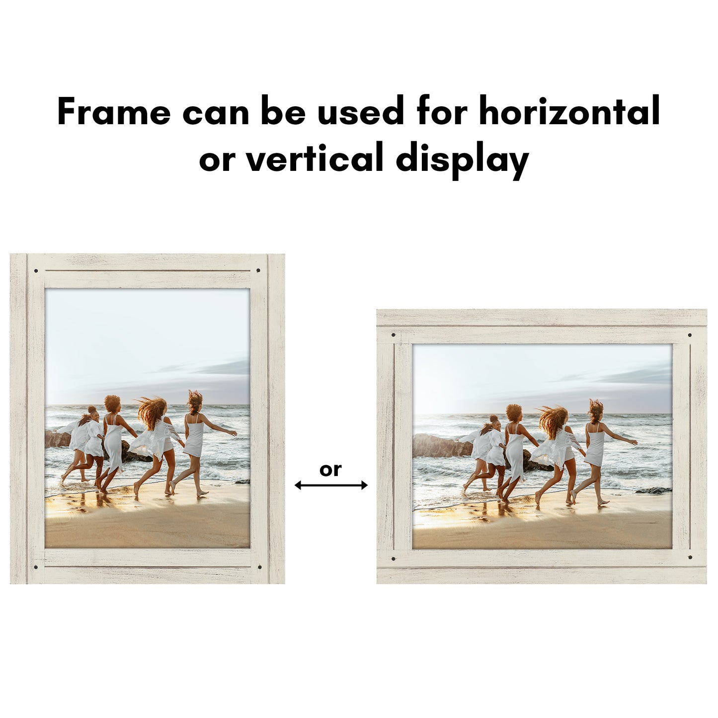 Picture Frame | Rustic Farmhouse Style | Distressed Wood Look | Wall Decor