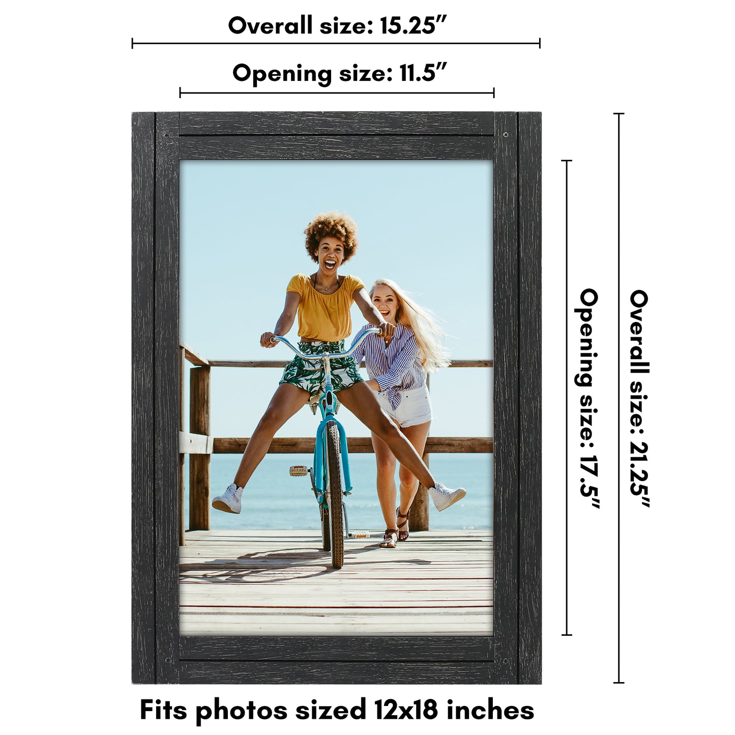 Picture Frame | Rustic Farmhouse Style | Distressed Wood Look | Wall Decor