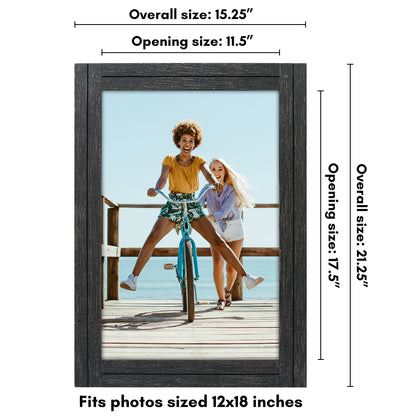 Picture Frame | Rustic Farmhouse Style | Distressed Wood Look | Wall Decor