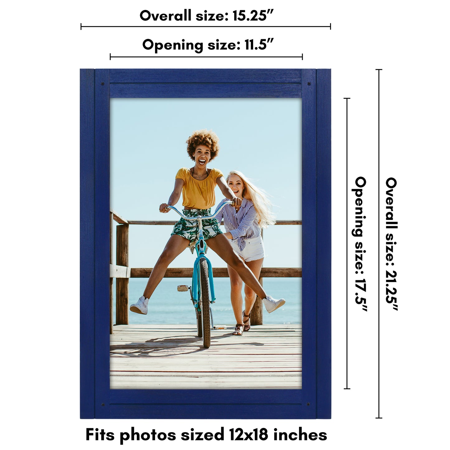 Picture Frame | Rustic Textured Wood | Shatter-Resistant Glass | Easel Back