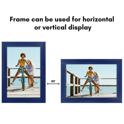 Picture Frame | Rustic Textured Wood | Shatter-Resistant Glass | Easel Back