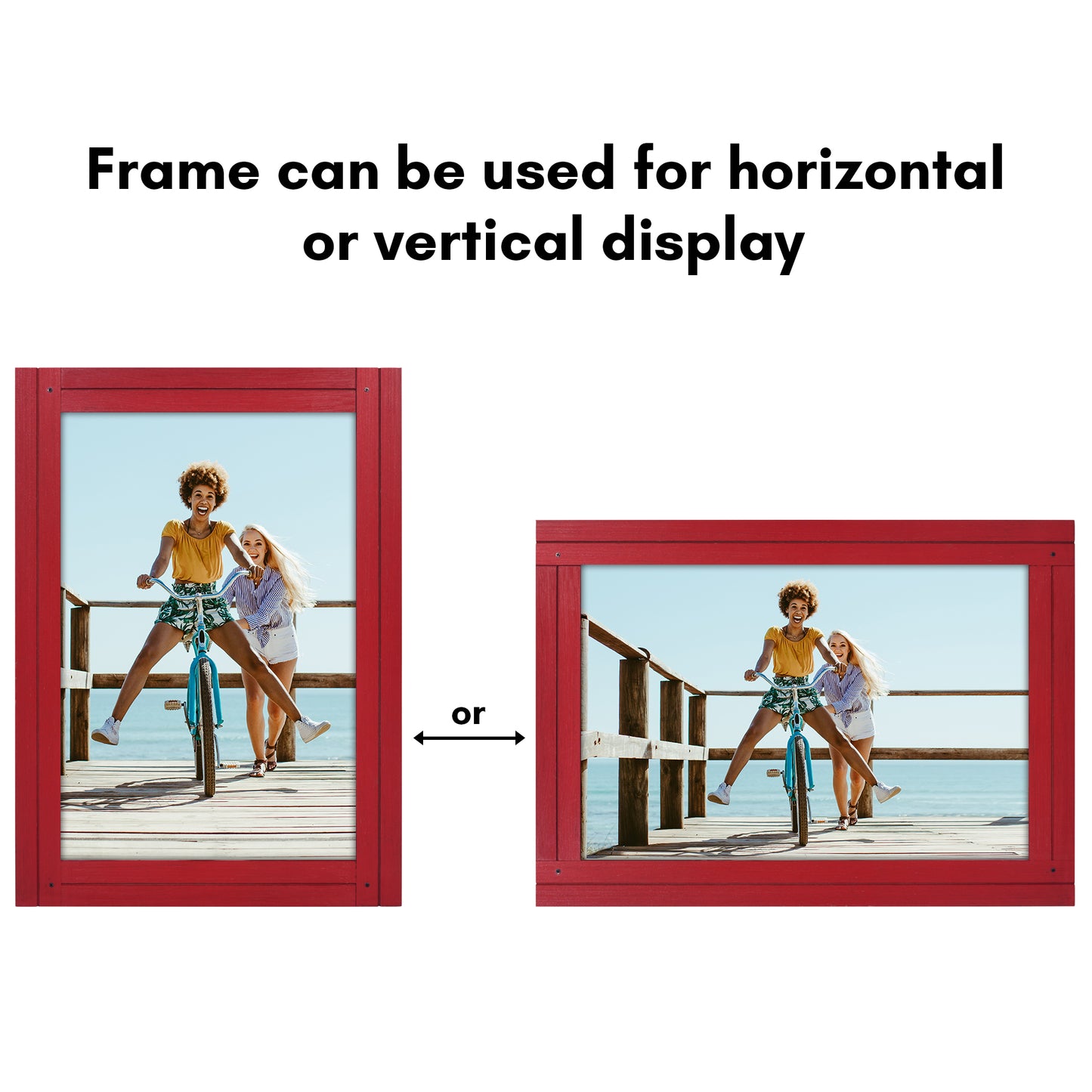 Picture Frame | Rustic Textured Wood | Shatter-Resistant Glass | Easel Back