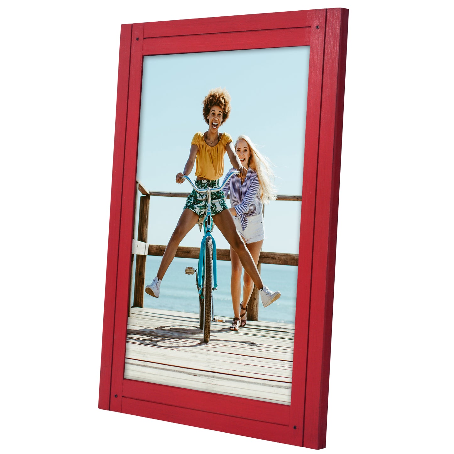 Picture Frame | Rustic Textured Wood | Shatter-Resistant Glass | Easel Back
