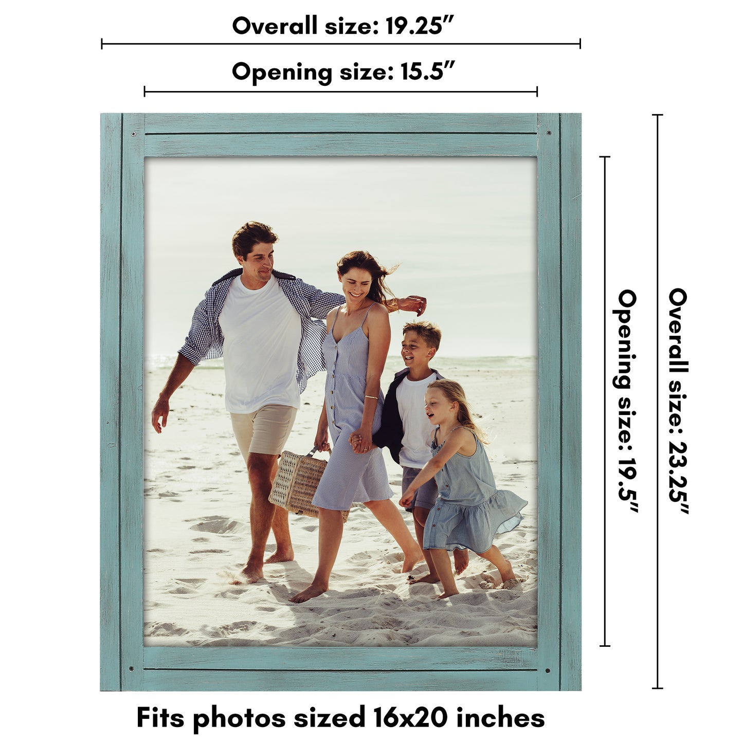 Picture Frame | Rustic Farmhouse Style | Distressed Wood Look | Wall Decor