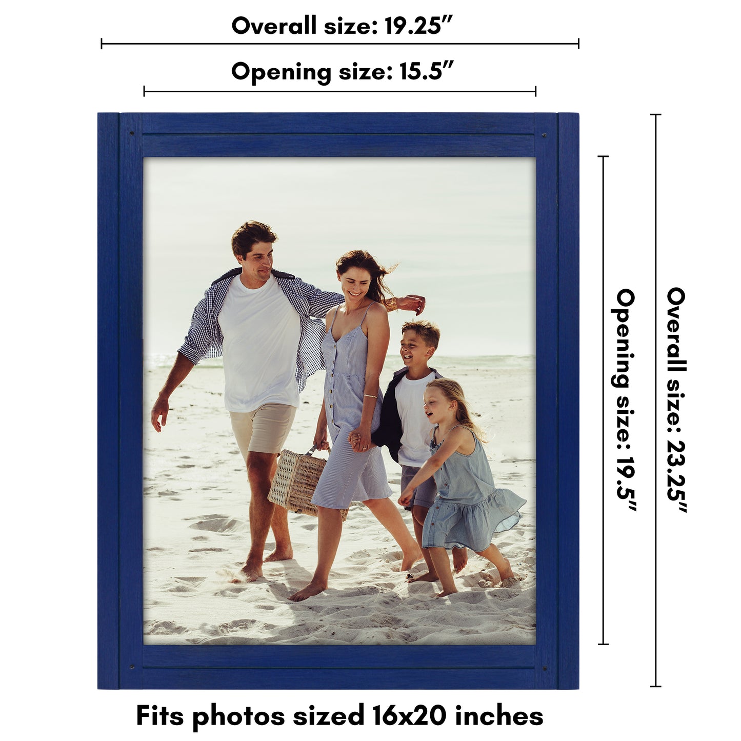 Picture Frame | Rustic Textured Wood | Shatter-Resistant Glass | Easel Back