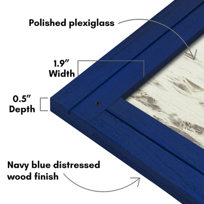 Picture Frame | Rustic Textured Wood | Shatter-Resistant Glass | Easel Back