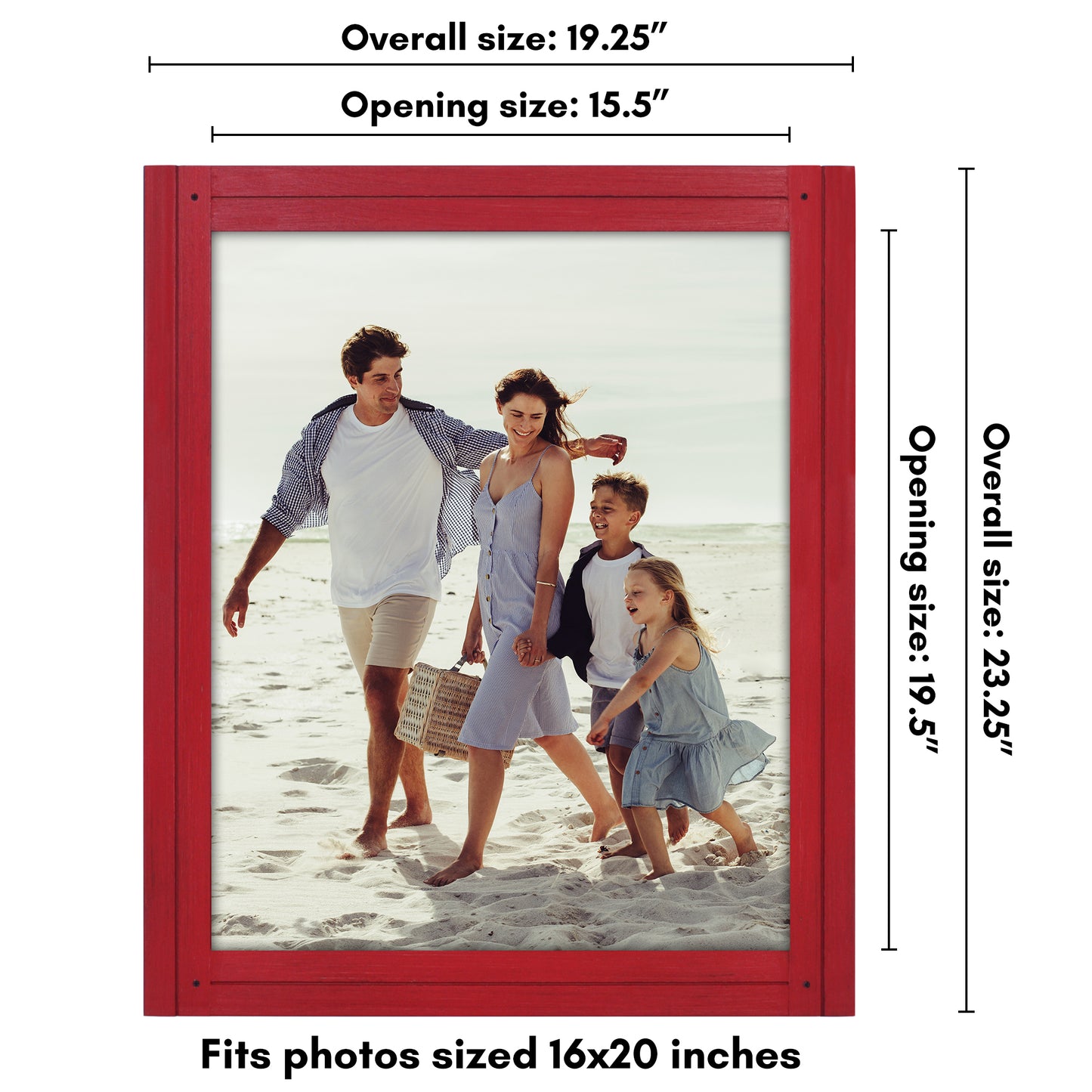 Picture Frame | Rustic Textured Wood | Shatter-Resistant Glass | Easel Back
