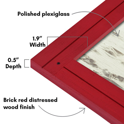 Picture Frame | Rustic Textured Wood | Shatter-Resistant Glass | Easel Back