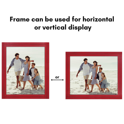 Picture Frame | Rustic Textured Wood | Shatter-Resistant Glass | Easel Back