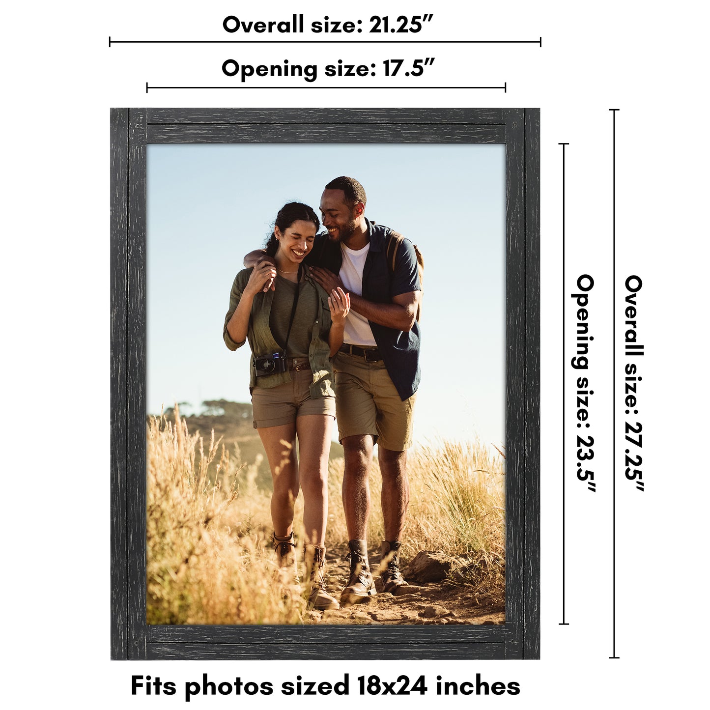 Picture Frame | Rustic Farmhouse Style | Distressed Wood Look | Wall Decor