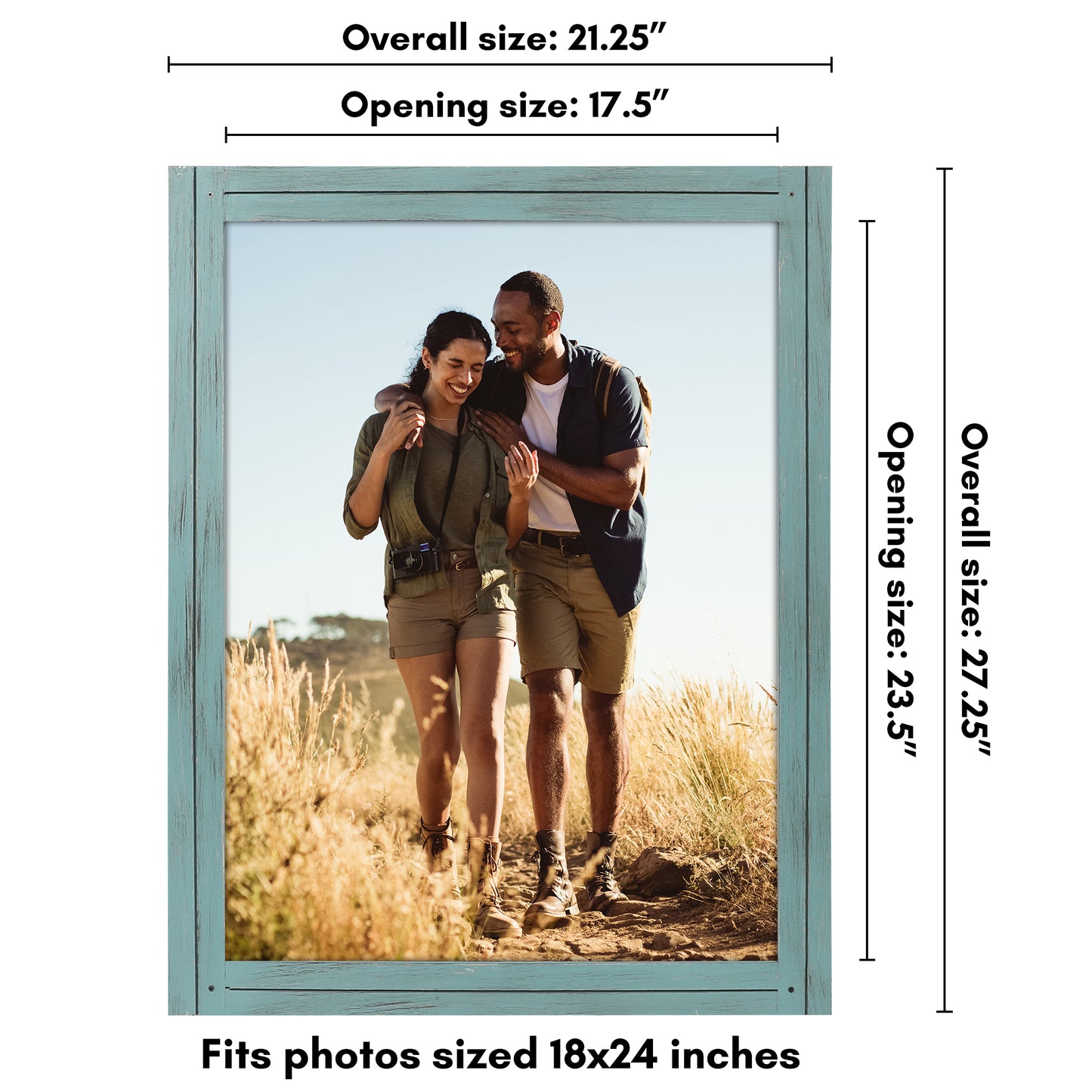 Picture Frame | Rustic Farmhouse Style | Distressed Wood Look | Wall Decor