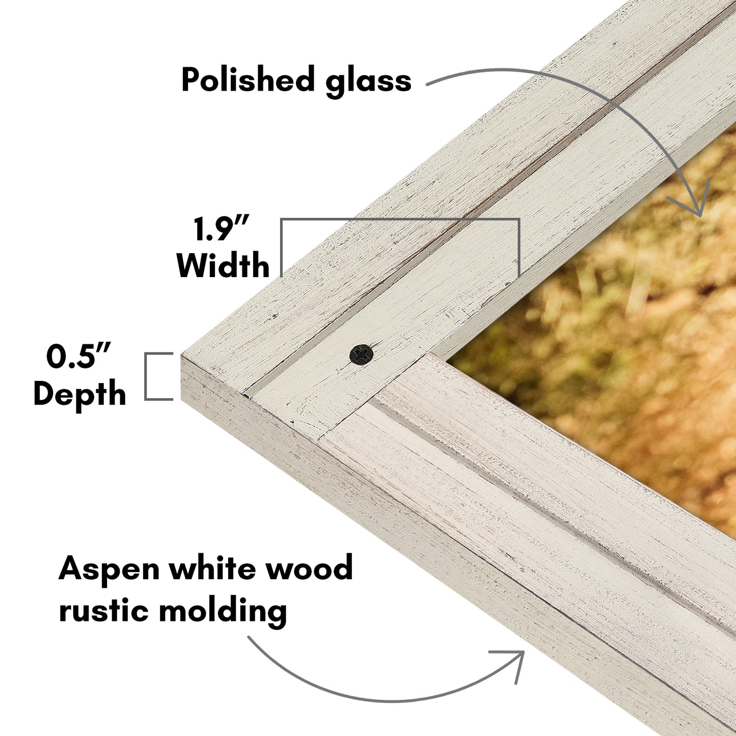 Picture Frame | Rustic Farmhouse Style | Distressed Wood Look | Wall Decor