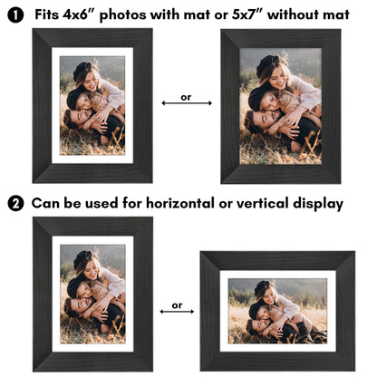 Picture Frame | Wide Molding | Included Mat | Shatter-Resistant Glass | Wall Decor