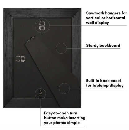 Picture Frame | Wide Molding | Included Mat | Shatter-Resistant Glass | Wall Decor