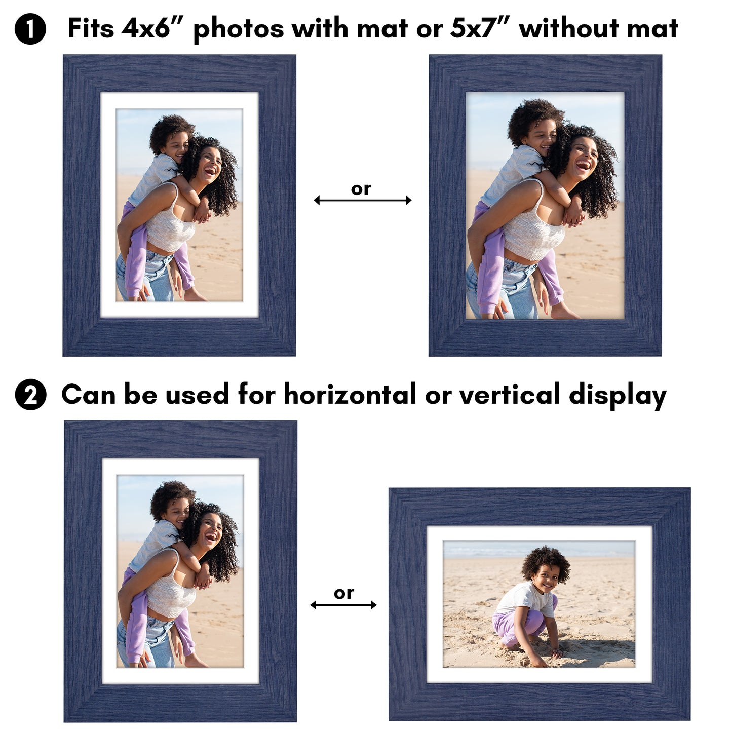Picture Frame | Wide Molding | Included Mat | Shatter-Resistant Glass | Wall Decor