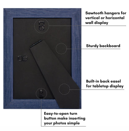 Picture Frame | Wide Molding | Included Mat | Shatter-Resistant Glass | Wall Decor