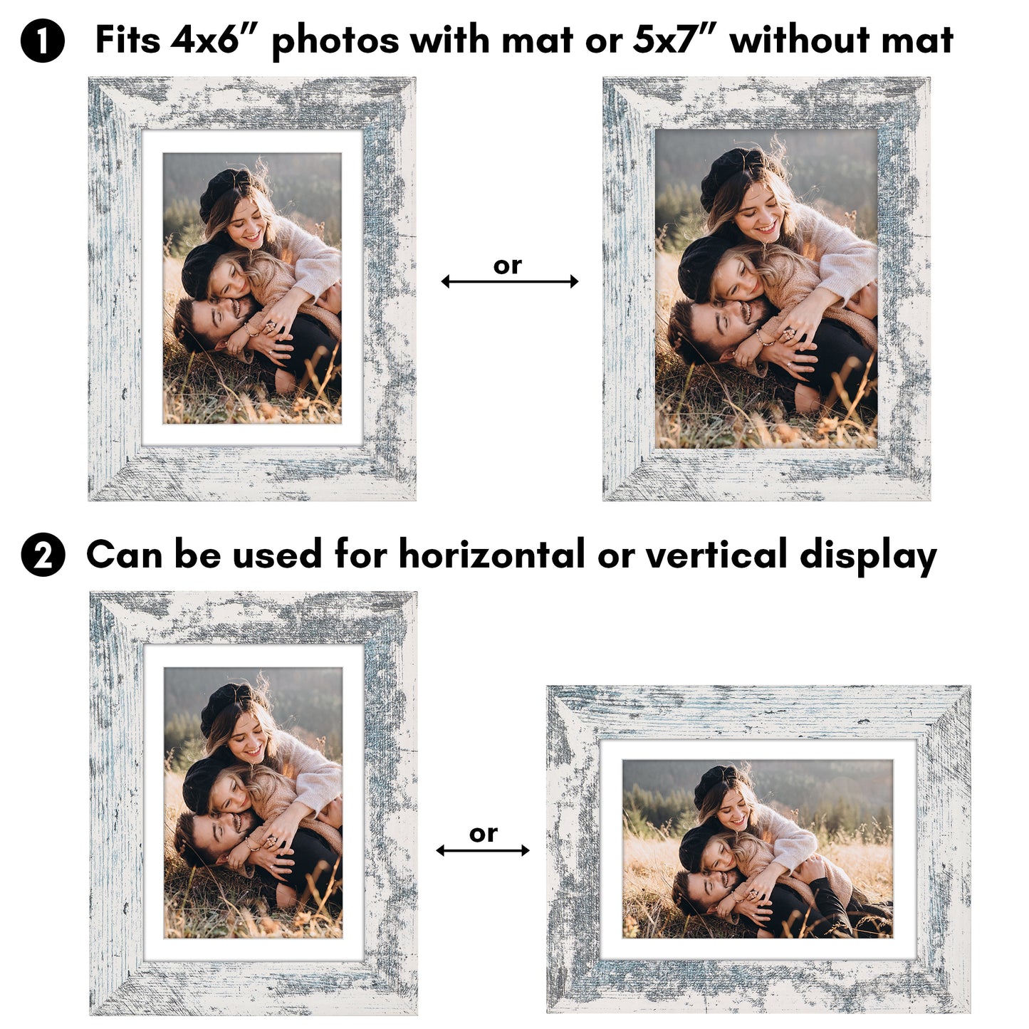 Picture Frame | Wide Molding | Included Mat | Shatter-Resistant Glass | Wall Decor