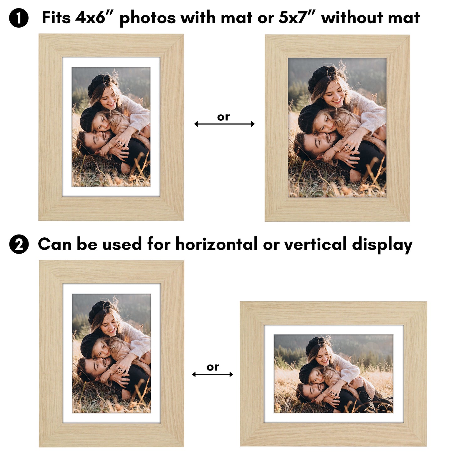 Picture Frame | Wide Molding | Included Mat | Shatter-Resistant Glass | Wall Decor