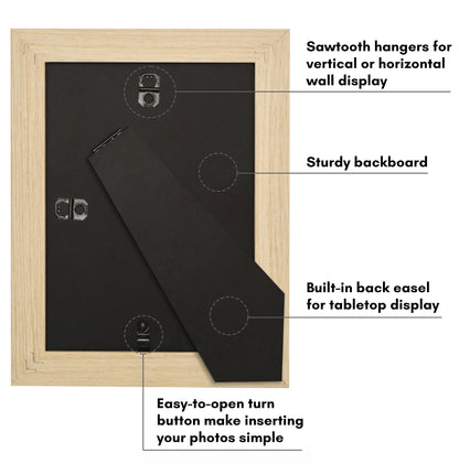 Picture Frame | Wide Molding | Included Mat | Shatter-Resistant Glass | Wall Decor