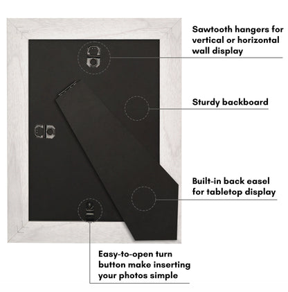 Picture Frame | Wide Molding | Included Mat | Shatter-Resistant Glass | Wall Decor