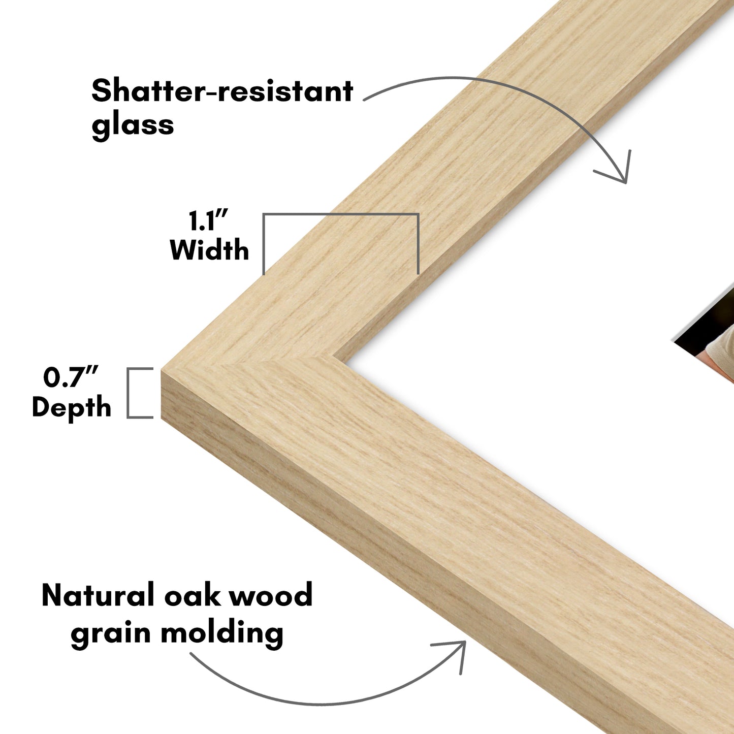 Picture Frame | Wide Molding | Included Mat | Shatter-Resistant Glass | Wall Decor