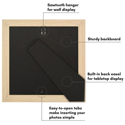Picture Frame | Wide Molding | Included Mat | Shatter-Resistant Glass | Wall Decor