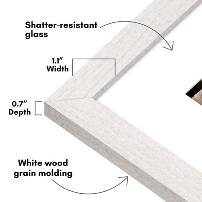 Picture Frame | Wide Molding | Included Mat | Shatter-Resistant Glass | Wall Decor