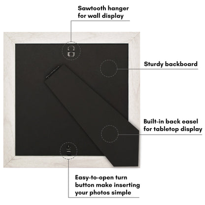 Picture Frame | Wide Molding | Included Mat | Shatter-Resistant Glass | Wall Decor
