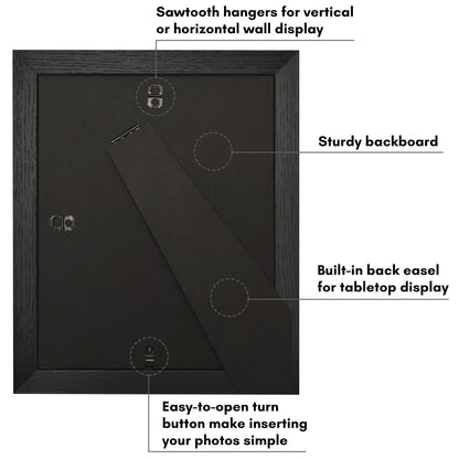 Picture Frame | Wide Molding | Included Mat | Shatter-Resistant Glass | Wall Decor