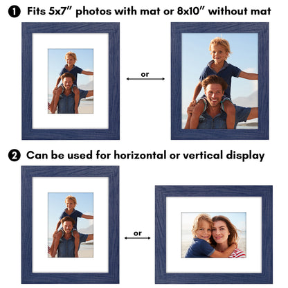 Picture Frame | Wide Molding | Included Mat | Shatter-Resistant Glass | Wall Decor