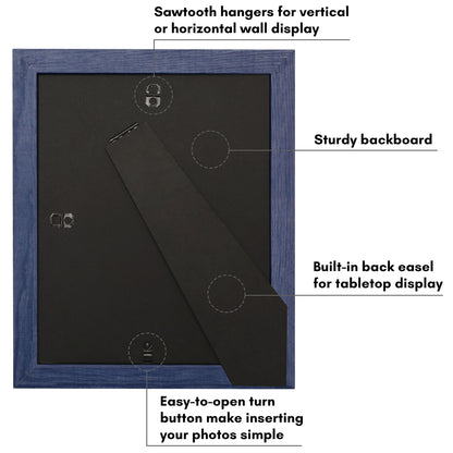 Picture Frame | Wide Molding | Included Mat | Shatter-Resistant Glass | Wall Decor