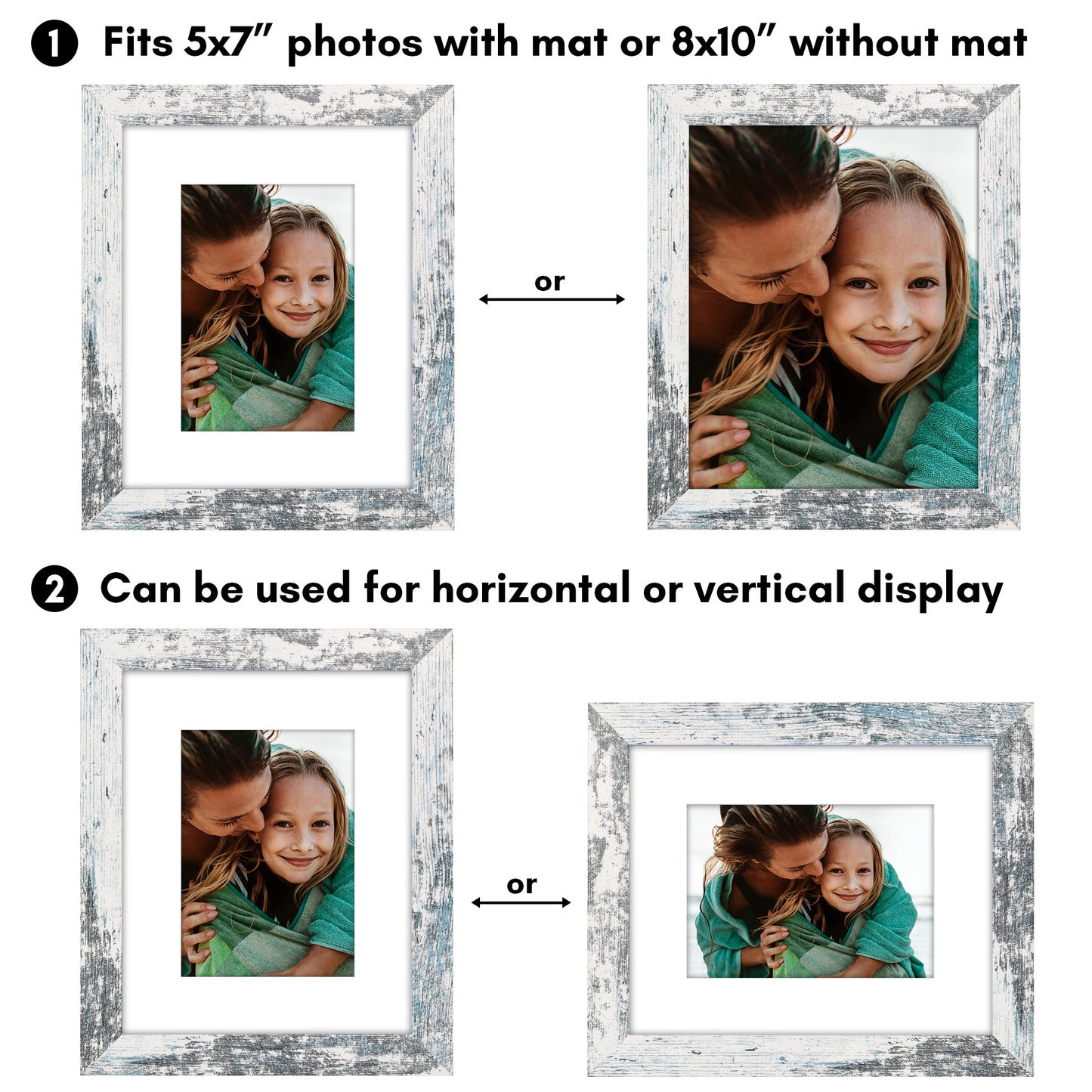 Picture Frame | Wide Molding | Included Mat | Shatter-Resistant Glass | Wall Decor