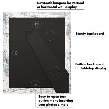 Picture Frame | Wide Molding | Included Mat | Shatter-Resistant Glass | Wall Decor