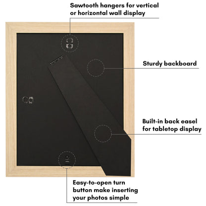 Picture Frame | Wide Molding | Included Mat | Shatter-Resistant Glass | Wall Decor