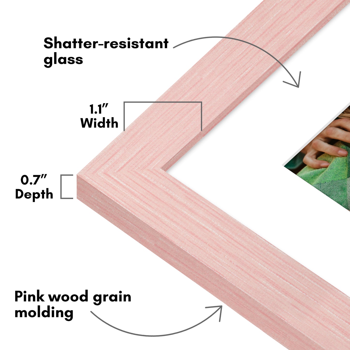 Picture Frame | Wide Molding | Included Mat | Shatter-Resistant Glass | Wall Decor
