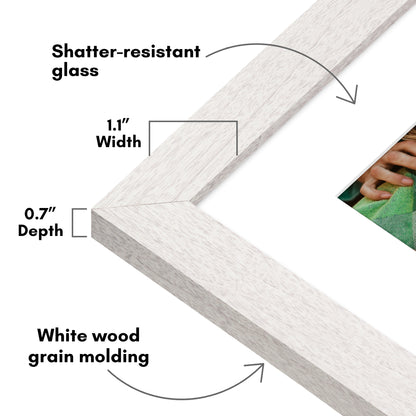 Picture Frame | Wide Molding | Included Mat | Shatter-Resistant Glass | Wall Decor