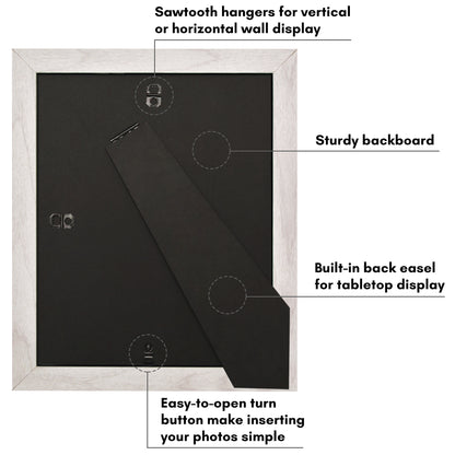 Picture Frame | Wide Molding | Included Mat | Shatter-Resistant Glass | Wall Decor